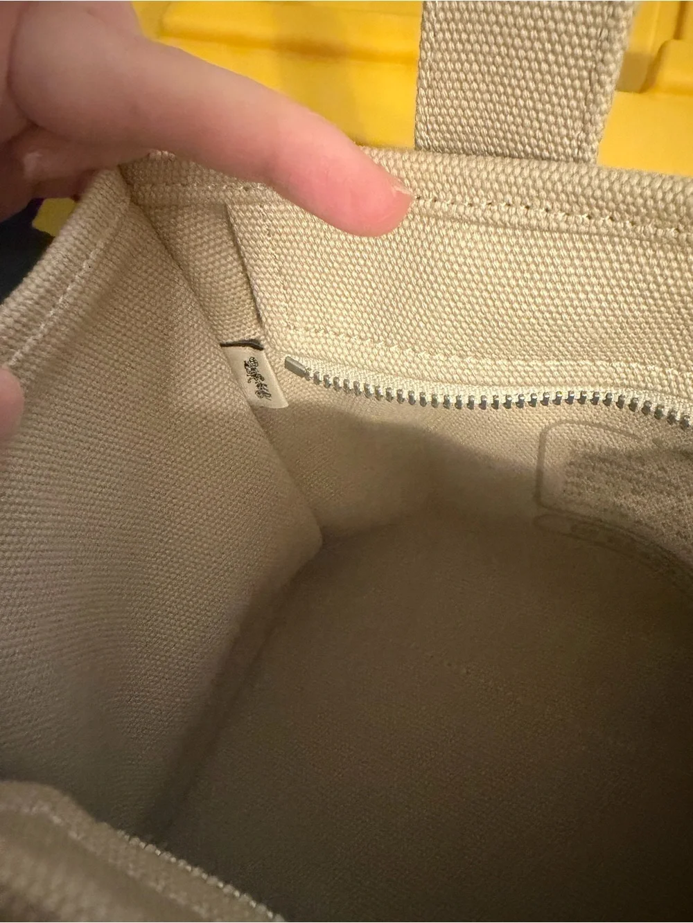 Coach Beige Canvas Mini Tote with Embroidered Logo